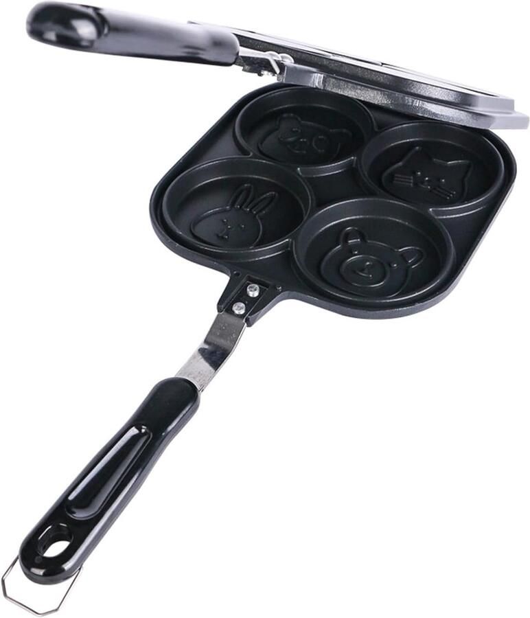 Pannenkoekenpan met 4 gaten Ontbijtpan Mini-koekenpan Ontbijt maken Antiaanbaklaag Niet gespecificeerd Niet gespecificeerd