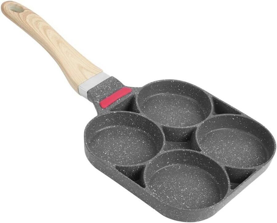 Pannenkoekenpan met 4 Gaten voor Obanyaki Eieren en Burgers Antiaanbak