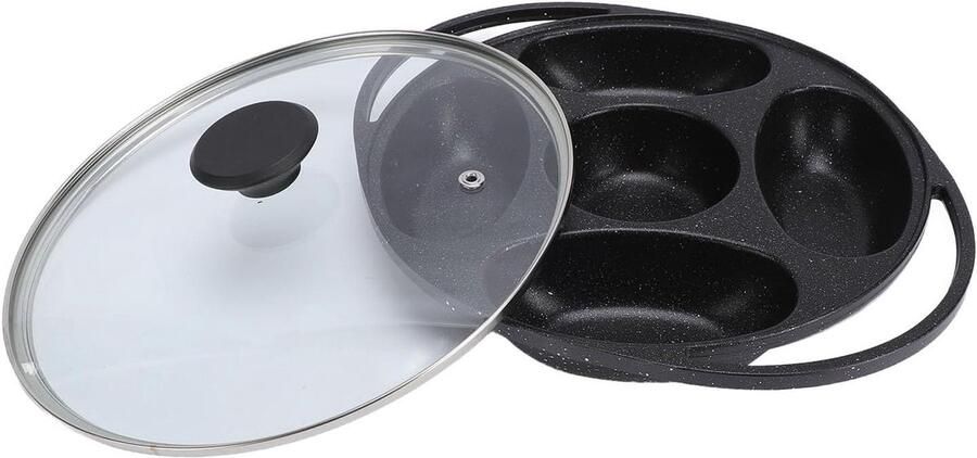 Pannenkoekenpan met 5 Holtes Muffinbakvorm Gebaksbak Thuis Bakken Gelijkmatige Verwarming 24 cm Grijs