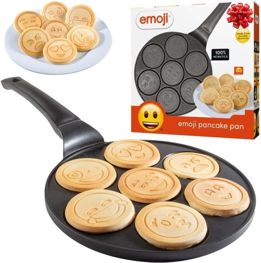 Pannenkoekenpan met 7 Emoji Gezichten Non-stick Minipannenkoek Griddle