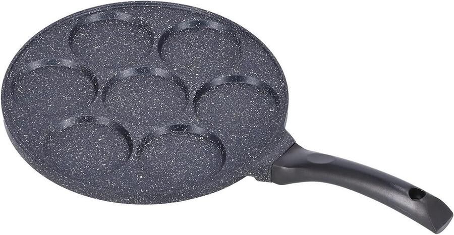 Pannenkoekenpan met 7 Gaten Ontbijt Pan Fijn Ontbijten Maken Speciaal Ontwerp 46 cm Lengte Zwart
