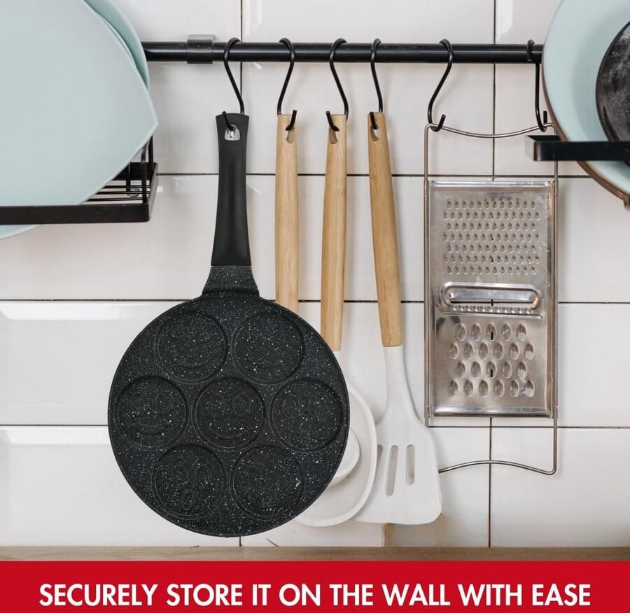 Pannenkoekenpan met 7 Smiley Emoji Vormen voor Perfecte Pannenkoeken