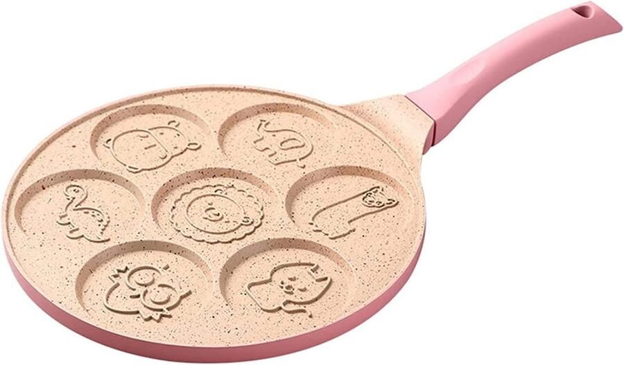 Pannenkoekenpan met 7 Vormen Ontbijtpan Dierenvormen Pannenkoeken Bakken 7 Dieren Vormen Niet gespecificeerd Zwart