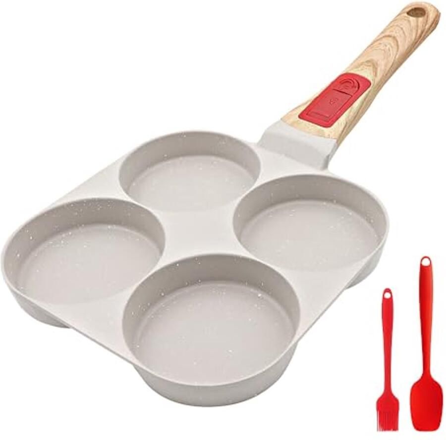 Pannenkoekenpan met afneembare handgreep en 4 gaten Perfect voor inductie en anti-aanbaklaag