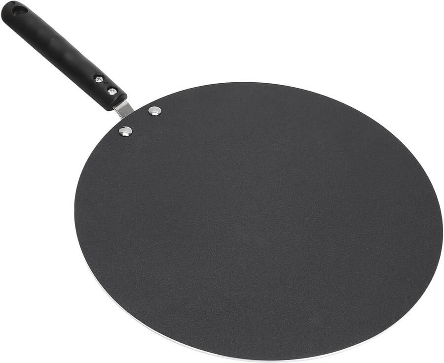 Pannenkoekenpan met Anti-aanbaklaag Crêpepan Bakplaat Ontbijt Maken Hoge Rand Ontwerp Ronde Vorm Zwart