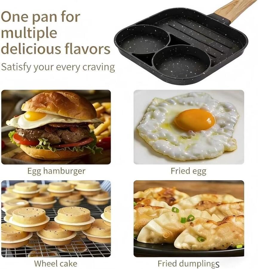 Pannenkoekenpan met antiaanbaklaag koekenpan met antiaanbaklaag eierkoekenpan gebakken ei hamburgerpan niet-stick gepocheerde eierpan aluminium gebakken eierpan voor ontbijt (zwart A)