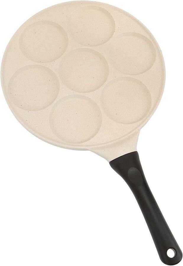 Pannenkoekenpan met Antiaanbaklaag Omeletpan Koekenpan Ontbijt Maken Gelijkmatige Verwarming 30 x 26.5 cm Zwart