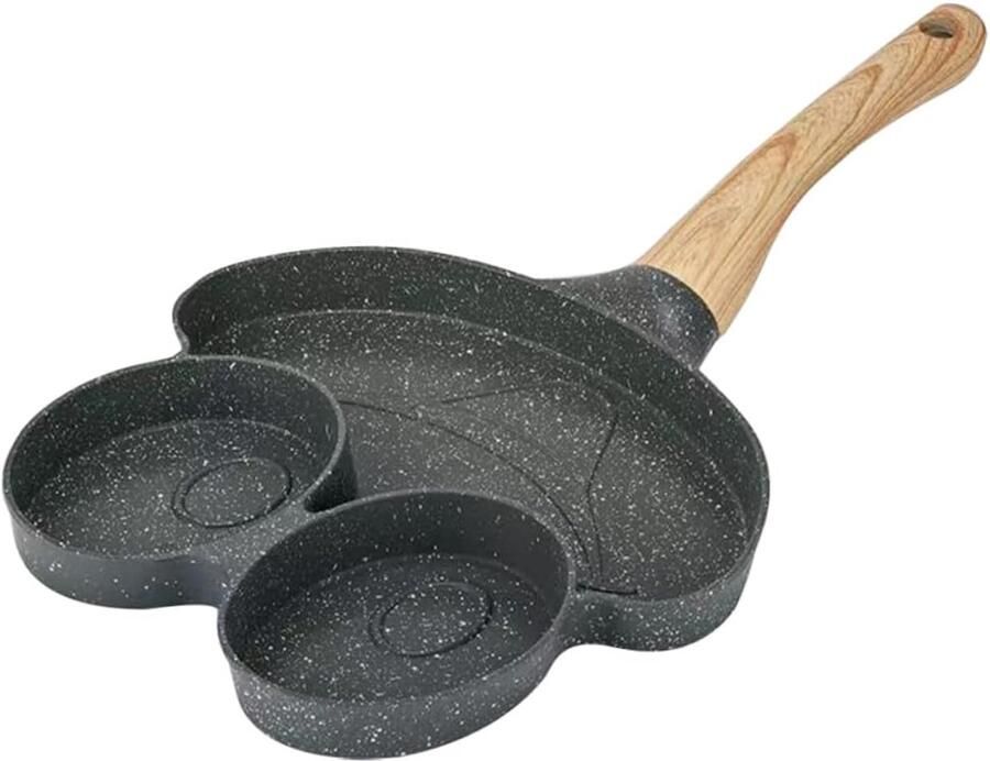 Pannenkoekenpan met Groeven Koekenpan Bakplaat Ontbijt Bakken Vier Delige Vorm 21 x 1 x 2.5 cm