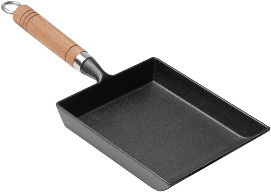 Pannenkoekenpan Mini Omeletpan Rechthoek Ontbijt Bakken Gietijzer Anti-aanbak N.v.t. Zwart