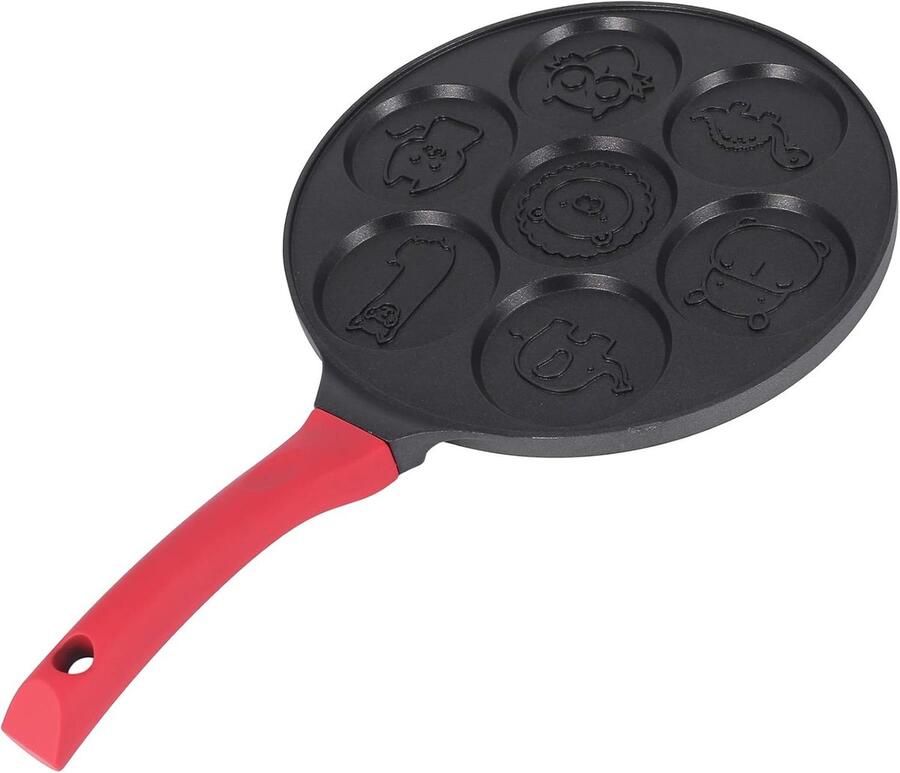 Pannenkoekenpan Muffin Pan Ontbijt Maken 7-Vormige Pannenkoekjes 43x26x4.5cm Zwart