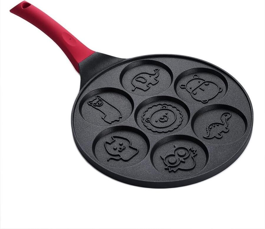 Pannenkoekenpan Omelet Pan Ontbijt Maken 7 Dierengaten 7 Koppen Groen