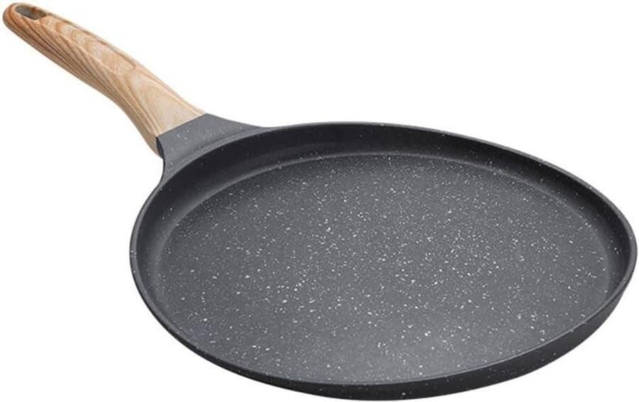 Pan Koeken Pannenkoekenpan Tortilla Ontbijt Maken Antiaanbaklaag 24.6 cm Zwart
