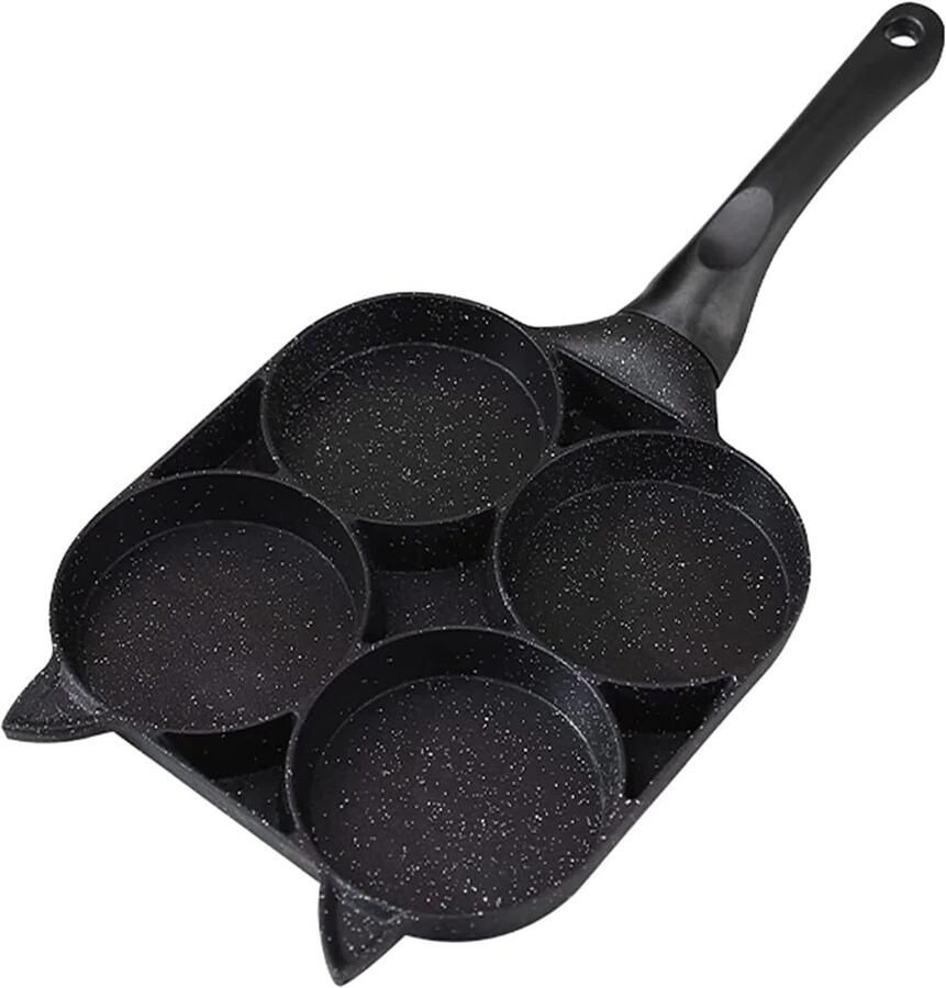 Pannenkoekenpan Omeletpan Ei bakpan Ontbijt Maken 4-Gaats Ontwerp N.v.t. Zwart