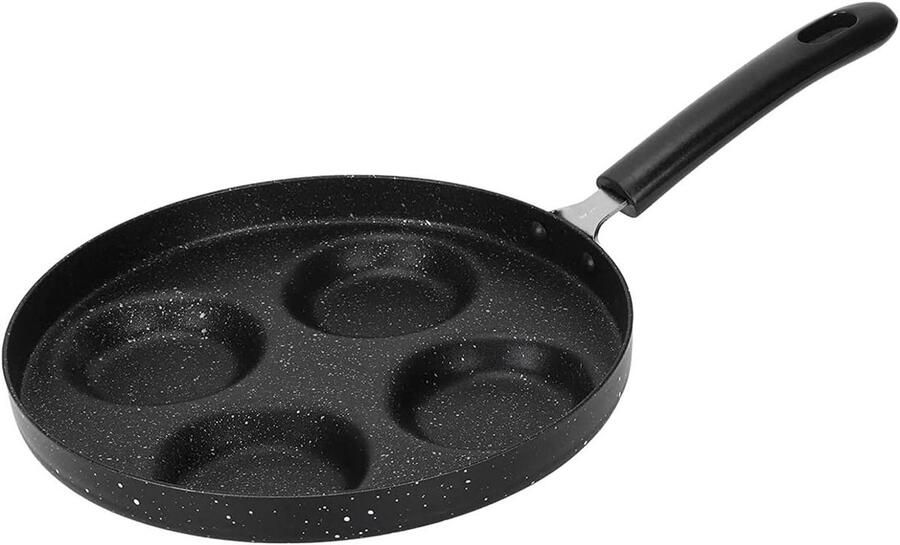 Pannenkoekenpan Omeletpan Koekenpan Ontbijt Bakken 4-Gaats Ontwerp Niet gespecificeerd Zwart