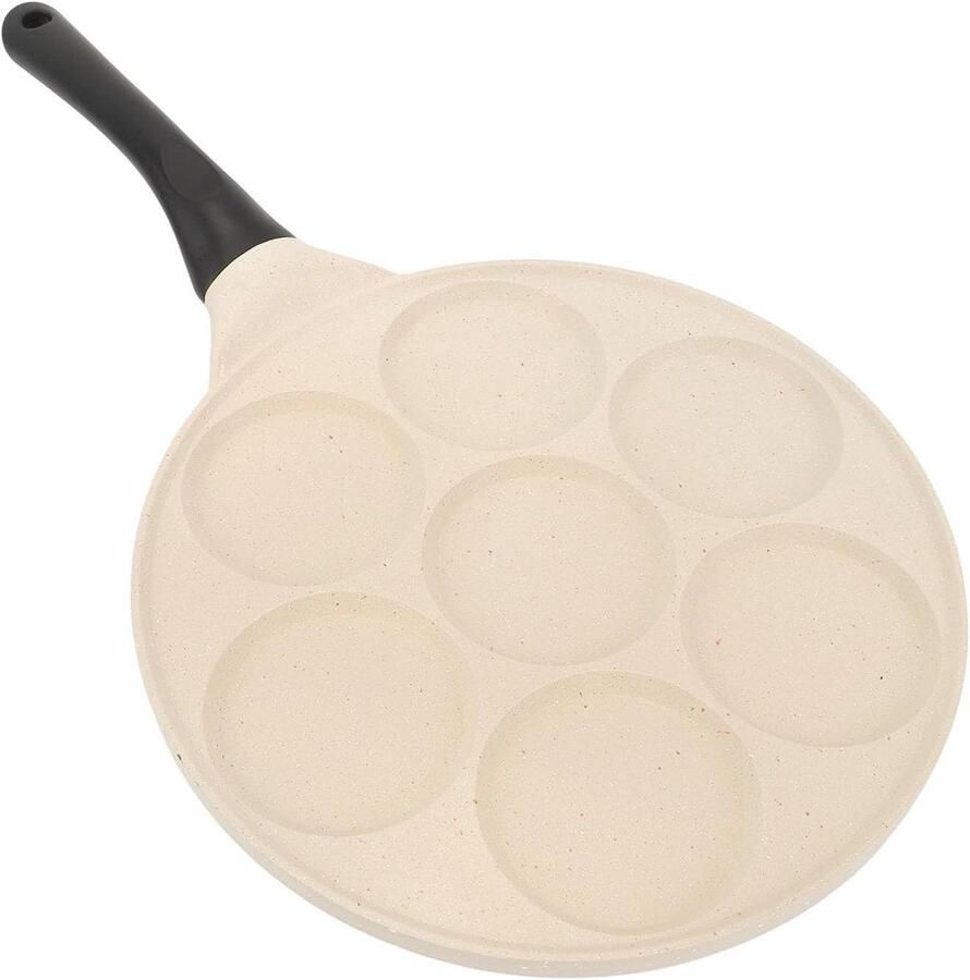 Pannenkoekenpan Omeletpan Koekenpan Ontbijt Bakken 7 Gaten 45.5 cm Zwart