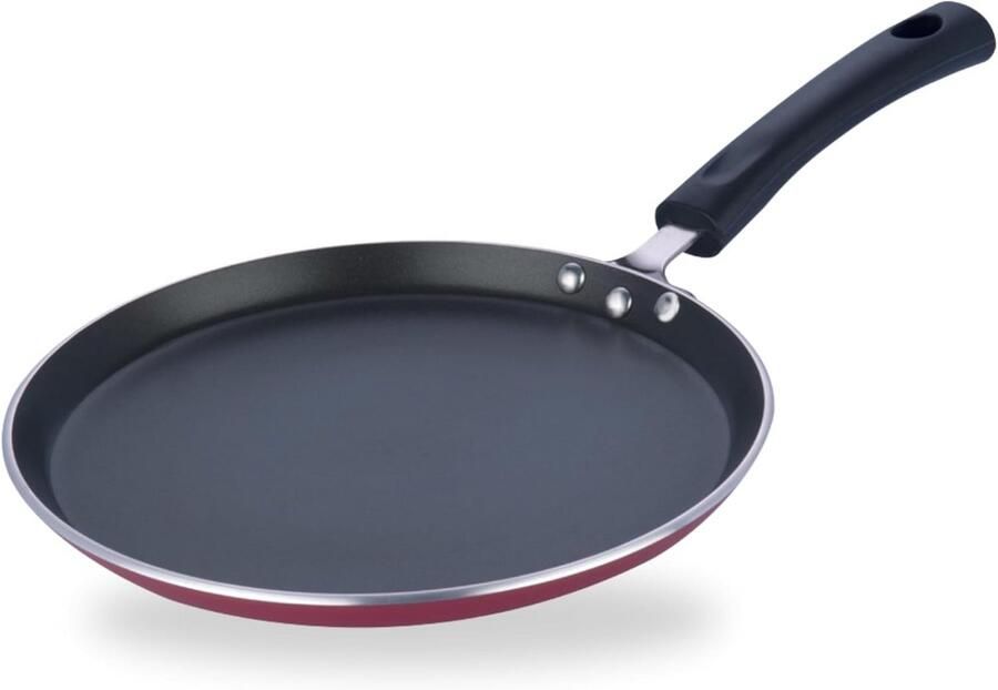Pannenkoekenpan Platte pan Ontbijt maken Antiaanbaklaag 25 cm Zwart
