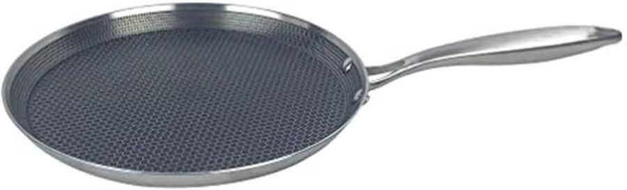 Pannenkoekenpan roestvrij staal honingraatstructuur Ø 28 cm inductie pan anti-aanbaklaag krasbestendig
