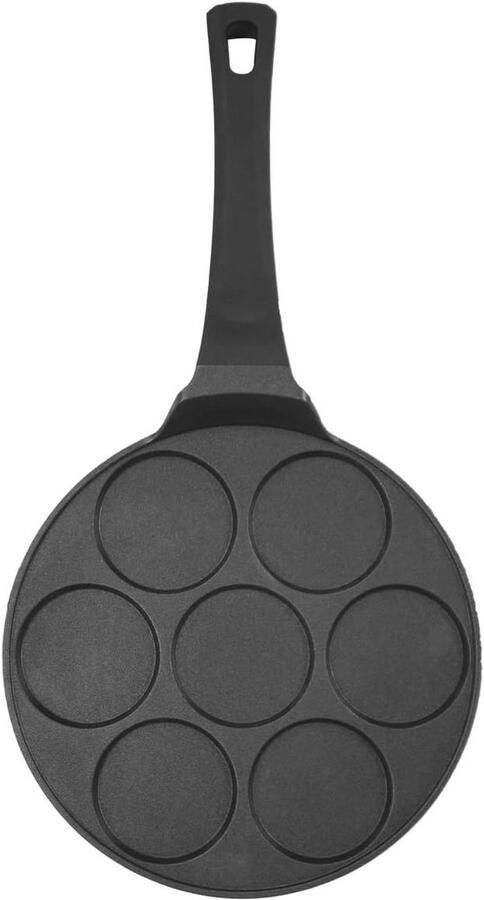 Pannenkoekenpan Spiegelei pan Lekkere pannenkoeken bakken Gegoten aluminium marmercoating Ø26cm Zwart