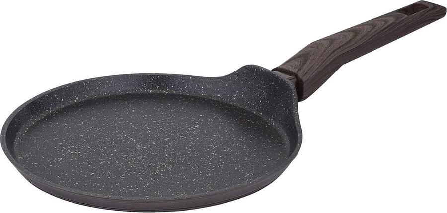 Pannenkoekenpan Spiegelei pan Ontbijt Bakken Antiaanbaklaag 24 cm Zwart