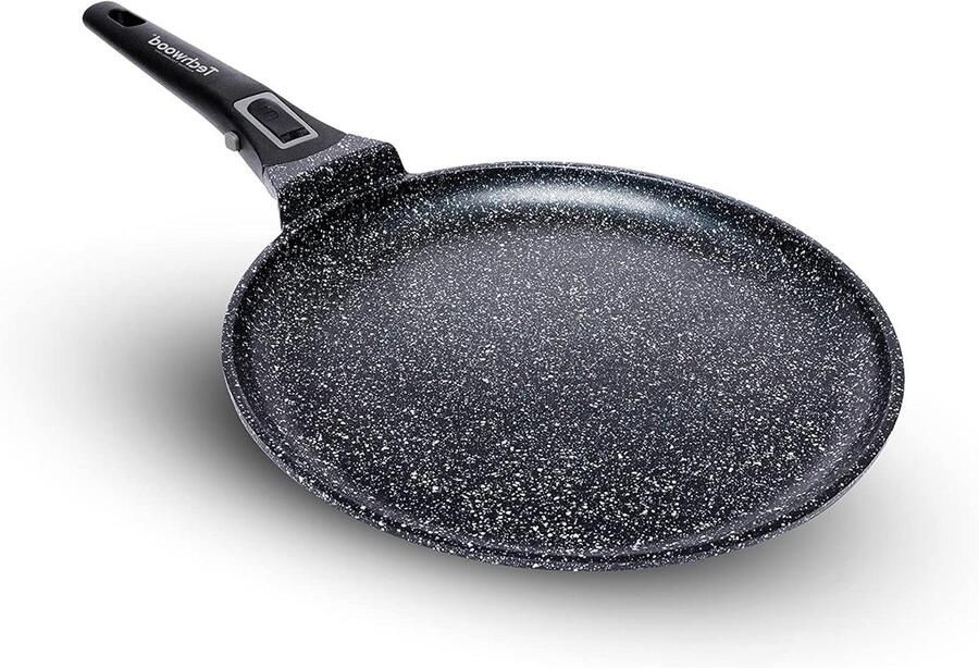 Pannenkoekenpan Steen Crêpe Pan Lekkere Pannenkoeken Afneembare Handgreep Ø 28 cm Grijs
