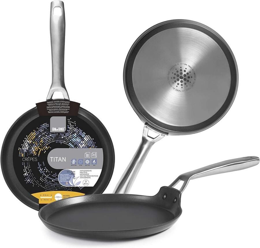 Pannenkoekenpan Titan 22 cm Gegoten Aluminium Geschikt voor Inductie