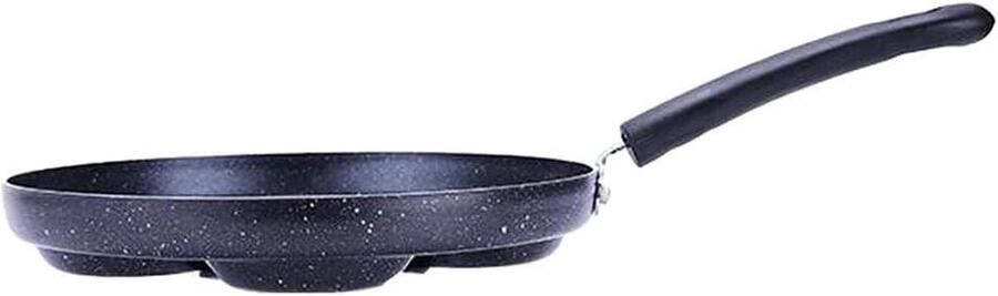 Pannenkoekenpan Vier Gaten Ontbijt Pan Lekker Ontbijten Snelle Verwarming 24 cm Zwart