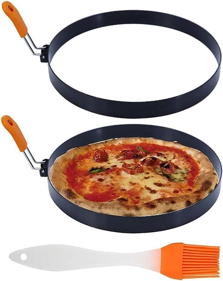 Pannenkoekenringen Omeletvormen Ontbijt Maken Met Oliekwast 8 Stuks Zwart