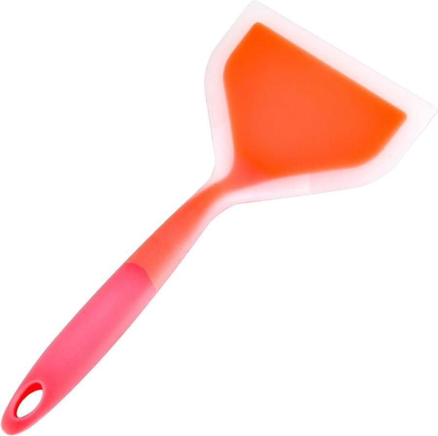 Pannenkoekenschep Spatel Draaier Koken Plat en Breed Ontwerp 26 x 12 cm Doorzichtig Oranje