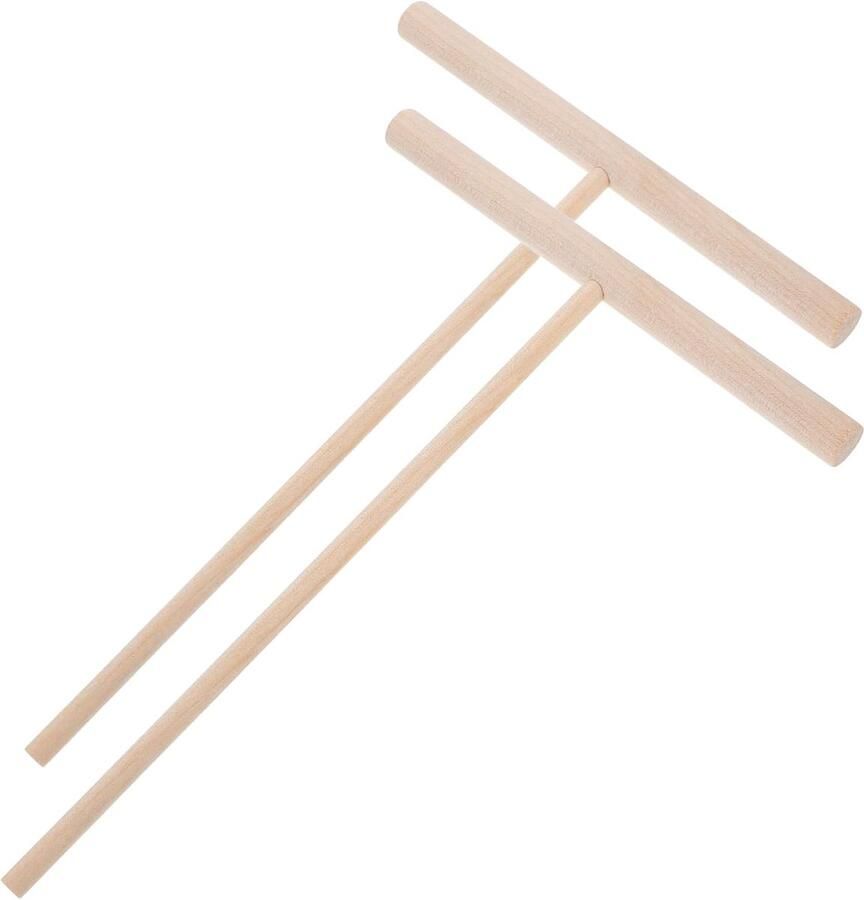 Pannenkoekenschraper Set Beslagspreider Crêpe Spatel Eten Bereiden T-Vorm Ontwerp 16x12cm Beige