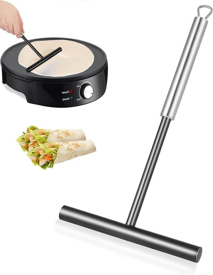 Pannenkoekenspreider RVS T-vormig Deegspreider Crêpespanner voor Perfecte Pannenkoeken