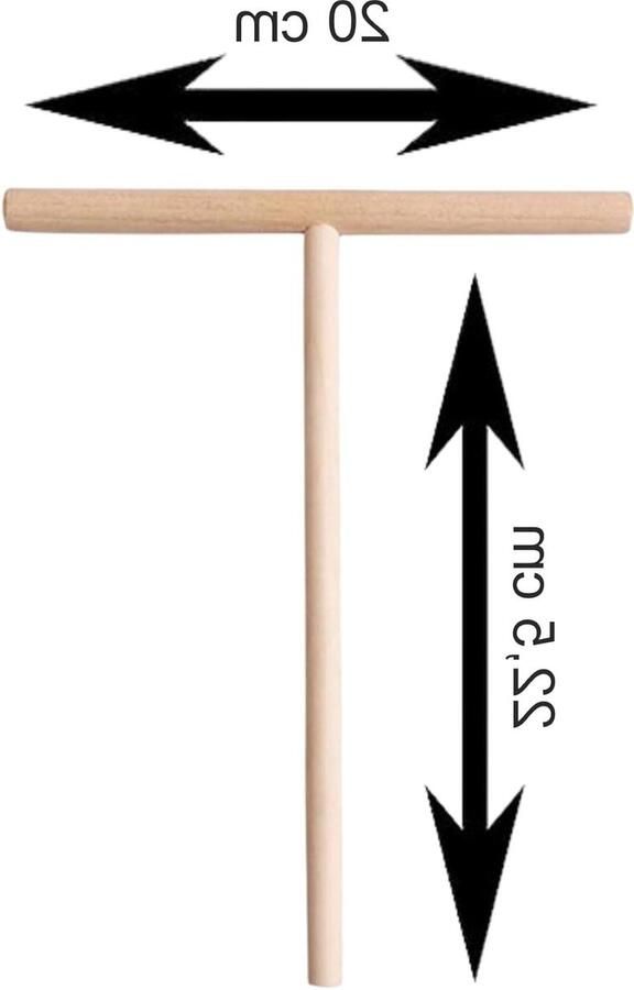 Pannenkoekenverdeler Hout Deegspreider Crêpe Pannenkoeken Bakken Dunne Deeglaag 22 cm Beige