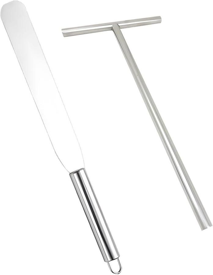 Pannenkoekenverdeler Set Deegspreider Spatel Bakken Thuis T-Vorm Ontwerp 2 Stuks