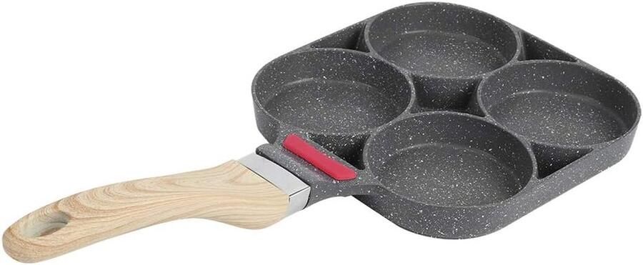Pannenkoekpan Aluminium Koekenpan Ontbijt Snelle Maaltijden Antiaanbaklaag Handvat 40 cm Lengte Zwart