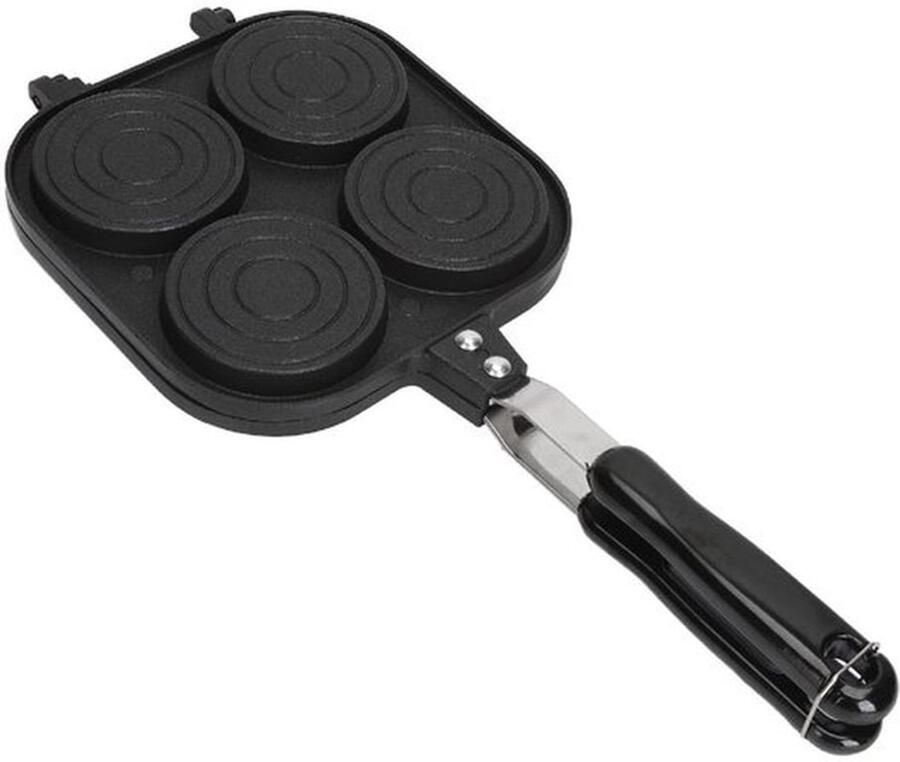Pannenkoekpan Snelkokend Dubbelzijdige Sandwichpan Antiaanbaklaag Draagbaar Ontwerp Ideaal Voor Kamperen Multifunctioneel Wafelijzer