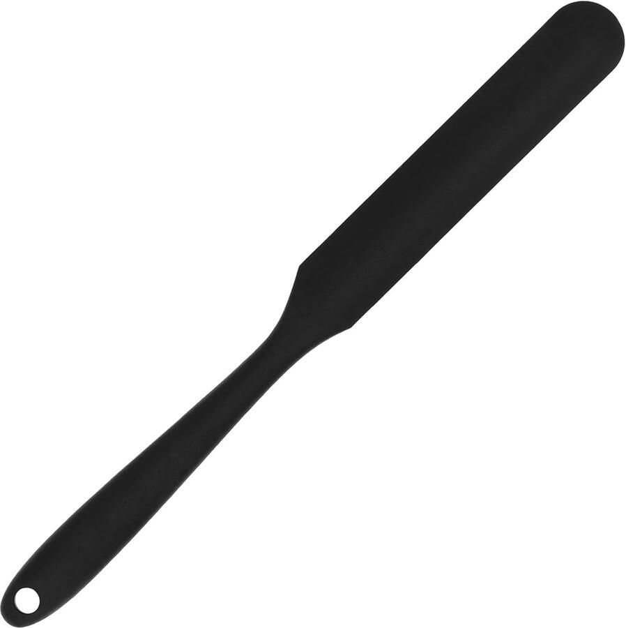 Pannenkoekspatel Crêpe spatel Beslag uitstrijken Hittebestendig siliconen 24 cm lengte Zwart