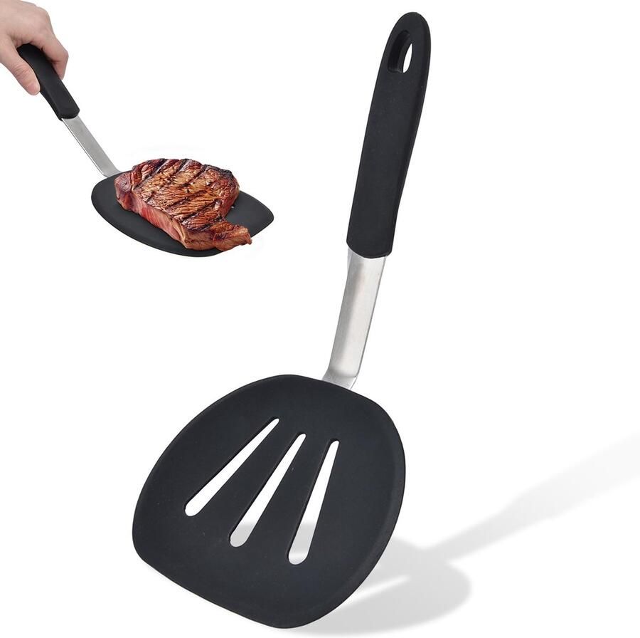 Pannenkoekspatel spatels om te koken siliconen spatel Chef brede ronde spatel Flexibele siliconen spatel Hittebestendig voor pannenkoekeieren en meer voor vis eieren