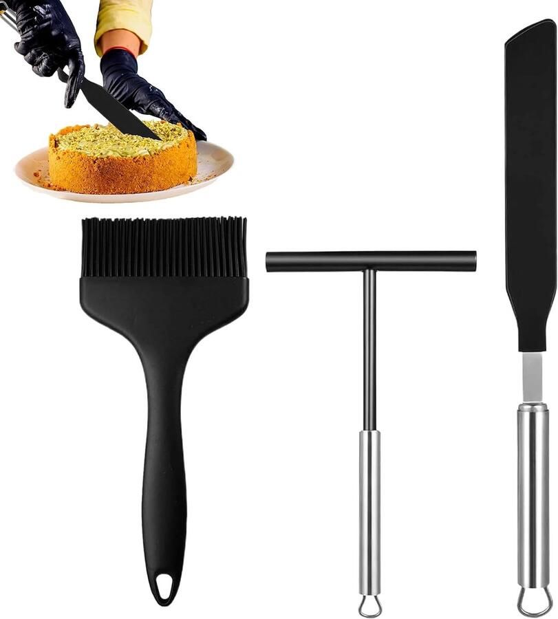 Pannenkoekverspreider Set Crêpe spatels Bakken en koken Hittebestendig en ergonomisch 3 stuks Multicolor