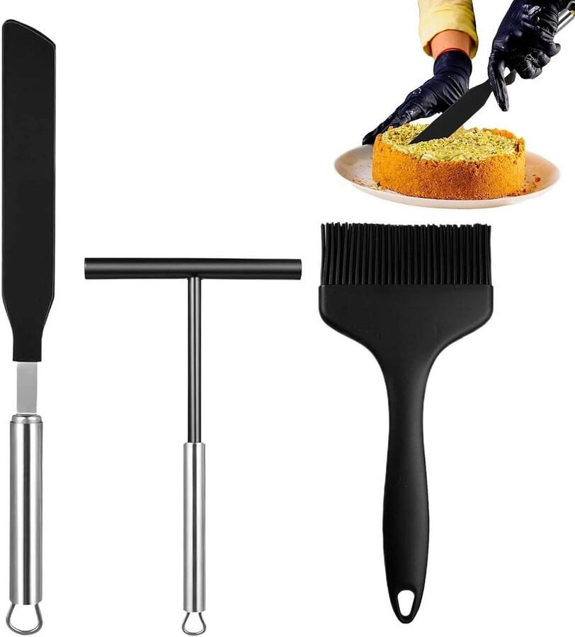 Pannenkoekverspreider Set Crêpespatel Pannenkoekschraper Beslag Verdelen Hittebestendig Siliconen 3 stuks Multicolor