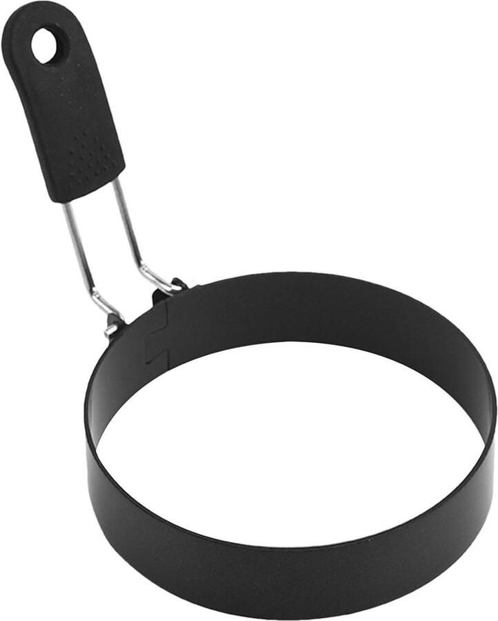 Pannenkoekvorm Omeletring Kookring Ontbijt Maken Ergonomisch Ontwerp 9.5 cm Diameter Zwart