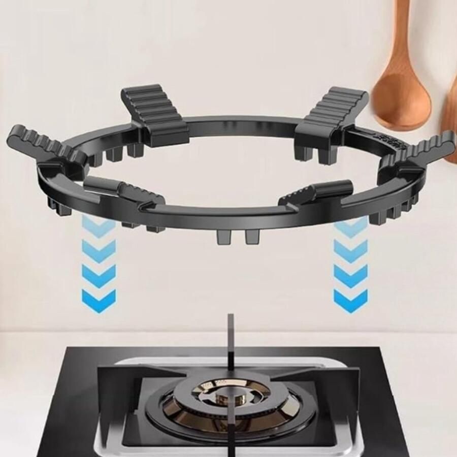 Pannenrek met zes poten voor gasfornuizen Geschikt voor gasfornuizen met vier en vijf poten Accessoires voor op het fornuis Geschikt voor vlakke en ronde kookplaten Buitendiameter 21 5 cm Binnendiameter 18 6 cm-2 stuks