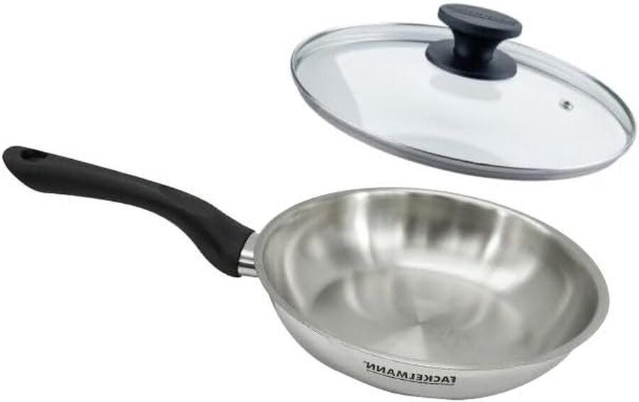 Pannenset Roestvrij Staal Kookpan met Deksel Dagelijks Koken PFAS-vrij Materiaal 20 cm Zilver