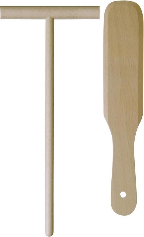 Pannenverdeler Deegverdeler Spatel Pannenkoeken Bakken Echt Hout 23 cm Houtbeits
