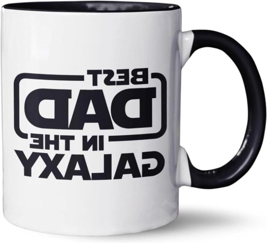 Papamok Koffiemok Theemok Ochtendkoffie Drinken Aan Beide Zijden Bedrukt 325 ml Zwart