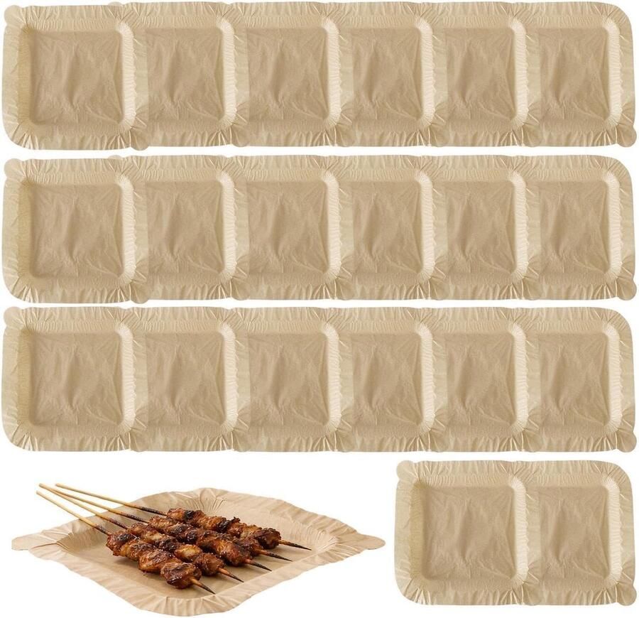 Papieren Airfryer Voeringen Perkamentpapier Vellen Bakken en Frituren Antiaanbaklaag 24 cm Vierkant
