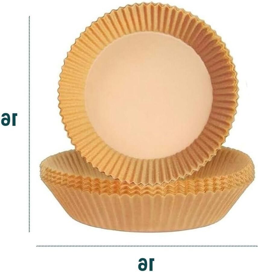 Papieren Bakvorm Airfryer Vellen Gezond Bakken Anti-aanbaklaag 16 cm Niet gespecificeerd