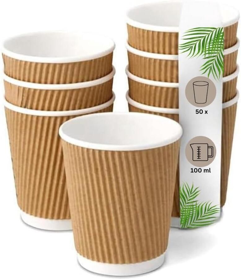 Papieren Koffiebekers Bekers To Go Koffie Drinken Dubbelwandige Isolatie 100 ml Bruin