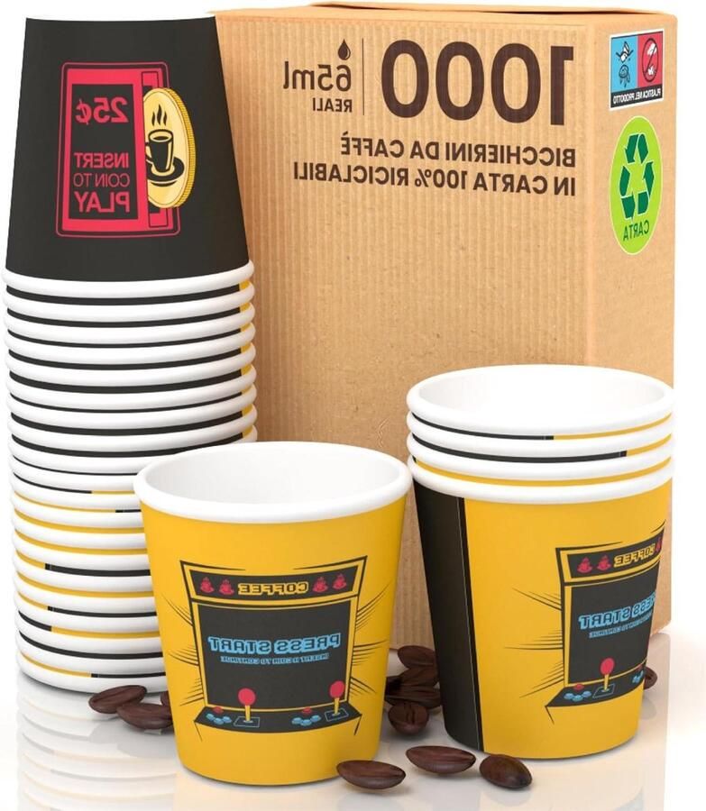 Papieren Koffiebekers Wegwerp Bekers Espresso Drinken Biologisch Afbreekbaar 65 ml Bruin