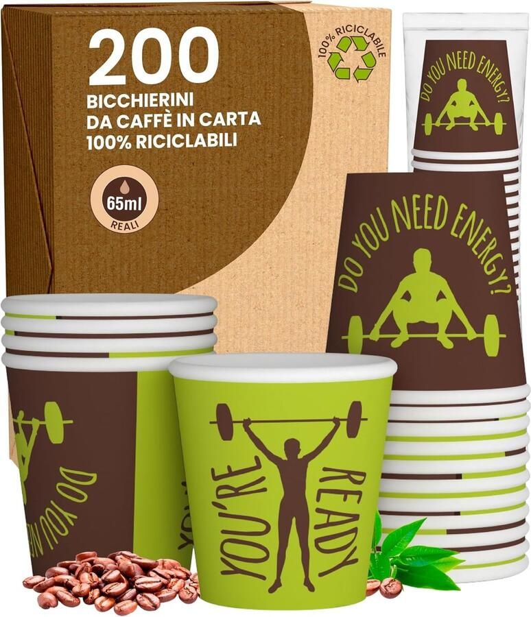 Papieren Koffiebekers Wegwerpbekers Kleine Bekers Espresso Drinken Milieuvriendelijk Biodegradable Materiaal 65 ml Bruin