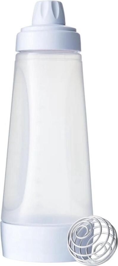 Pasta dispenser fles met mengbal voor pannenkoeken blinis en wafels gietopening maatbeker shaker