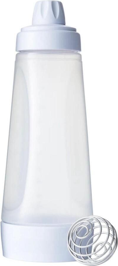 Pasta dispenser fles met mengbal voor pannenkoeken blinis en wafels gietopening maatbeker shaker